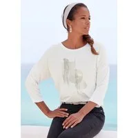 LASCANA 3/4-Arm-Shirt mit schimmerndem Folienprint aus sommerlicher French Terry-Qualität aus Viskose