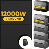 Anker Balkonkraftwerk 12000W Anker SOLIX Solarbank Power Dock mit Solarbank 3 Pro Speicher, (Power Dock und 24x 500Wp Solarmodule im Lieferumfang enthalten), Speicher mit integriertem Wechselrichter, All-in-One 2,68kWh Akku