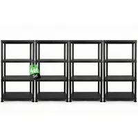 ONDIS24 Steckregal 4x Kunststoffregal, 60 x 30 x 131 (H) cm, 4 Böden, Schwerlastregal, bis zu 80 kg, Regal, Lagerregal - 4er Pack