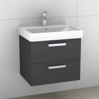Artiqua 413 Waschtischunterschrank für Smyle Square 500229 (ehem. 120560) Anthrazit Glanz, 413-WU2L- 413-WU2L-K146-7065-51