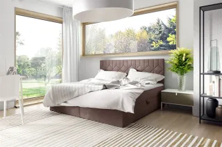 Boxspringbett Schlafzimmerbett 140x200cm LAZARO Nr.5 Altrosa inkl. Bettkasten
