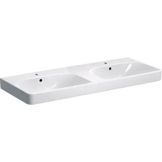 Geberit Smyle Square Doppelwaschtisch 120x48cm, mit Hahnloch, mit Überlauf, KeraTect, 500223018 500223018