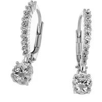 Firetti Paar Creolen Schmuck Geschenk Silber 925 Ohrschmuck Solitär-Optik glitzernd, mit Zirkonia (synth)