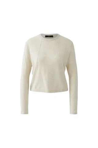 Oui - Pullover offwhite mel - Gr. - 38