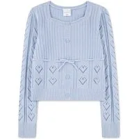 Abercrombie Kids Strickpullover AFG BABYDOLL HEART STITCH SWEA mi angedeutetem Knopfverschluss