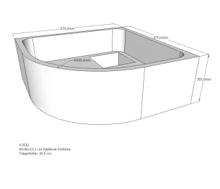 Neuesbad Wannenträger für Kaldewei Fontana 90x90x13 Viertelkreis SD21015