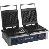 GastroHero 2-in-1-Kombi-Waffeleisen Doppel Waffeleisen 4 belgische Waffeln 2x2 Gastro Gerät, 2000 W