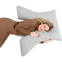 Amilian Schlafkissen - Lesekissen für Bett und Sofa - Seitenschläferkissen - Stillkissen, Seitenschläfer, Rückenlage, Schlafkissen für Seitenlage, Kissen mit Füllung und abnehmbarem Bezug - Stillhilfe