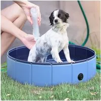 PawHut Hundepool Hundebadewanne, faltbar Badewanne, Wasserbecken für Hunde, (Schwimmbecken, 1-tlg., Schwimmbad), für Garten, Balkon, Himmelblau