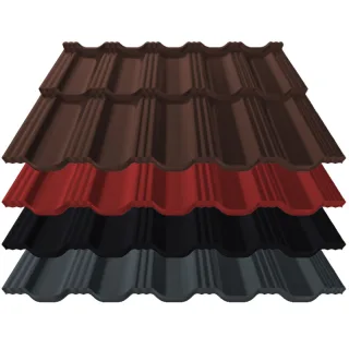 Pfannenblech Germania Simetric | 0,60 mm | Aluminium | Modullänge 350 mm | 25 µm Stucco
