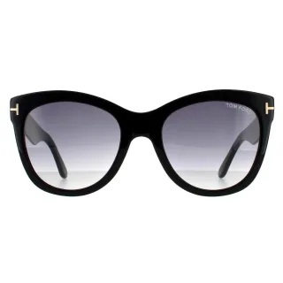 Tom Ford Cat Eye Womens Glänzend Schwarz Rauch Verlauf