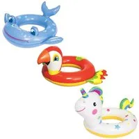 Bestway Schwimmring Happy Animal, Einhorn, Papagei oder Wal, 1 Stück zufällige Variante