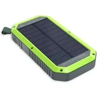 Realpower PB-10000 Solar Powerbank, mit LED Lampe 10000 mAh USB-C QI