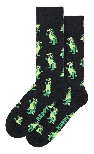 Neuheit Dinosaurier-Print Socken | Happy Socks | Süße Lustige Dino-Socken - Grün