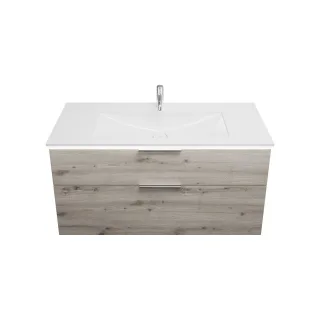 Burgbad Mineralguss Waschtisch-Set Eqio Eiche Dekor Silber/Alpinweiss, SEZE122F6015C0001 SEZE122F6015C0001