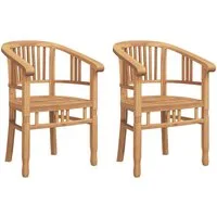 vidaXL Gartenstuhl Stuhl 2 pcs Braun 63 x 58 x 89 cm Massivholz (2 St)