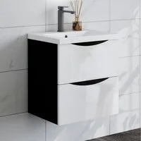 duschspa Waschtisch Waschbecken mit Unterschrank Waschtischunterschrank Smiley, Badmöbel in Breite 50/60/80/90/100 cm