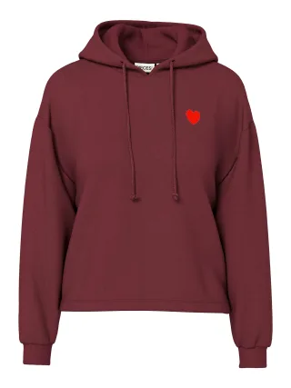 PIECES - PCCHILLI LS EMB JRS HOODIE BC Tawny Port - Gr. - S