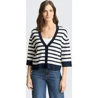 TOM TAILOR Cardigan Pullover & Strickjacken Loose Fit Cardigan mit Streifenmuster