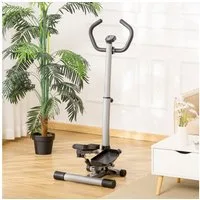 HOMCOM Stepper mit Handgriff (klein, 1-tlg., Fitness Heimtrainer), höhenverstellbar, Schwarz+Silber