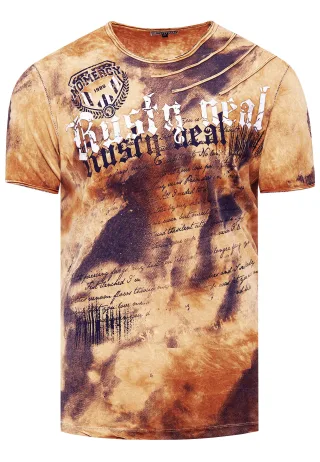 Farbverlauf Batik T-Shirt mit Logo-Druck