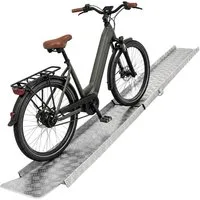 TRUTZHOLM Auffahrrampe Alu Auffahrschiene 150-270 cm verstellbar 50kg für E-Bike Fahrrad Mofa (Produkt, 1-St), Motocross
