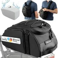 Valkental Gepäckträgertasche 3in1 Fahrradtasche Trunk Bag (mit Rucksackfunktion, und Tragegriff), wasserfest & reflektierend, 10L