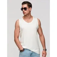 OMBRE Tanktop Herren Tanktop Regular Fit mit Rundhalsausschnitt Weiß M (kein Set, 1-tlg)