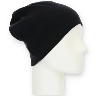 Halsüberkopf Accessoires - Mütze Uni Bio-Baumwolle schwarz - Gr. - OS
