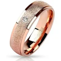 BUNGSA Fingerring 57 (18.1) Rosegold Ring Stein Zirkonia Kristall schmal Edelstahl (Ring, 1-tlg), Frauen Mädchen