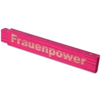 TE-Trend Zollstock Pink 2 Meter Maßstab Gliedermaßstab Laser Gravur Frauenpower, 90° Rasterung und Winkelmesser
