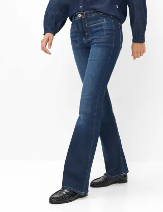 Brax Damen Five-Pocket-Hose Style SHAKIRA USED REGULAR BLUE, denim blau regular, Gr. 48L