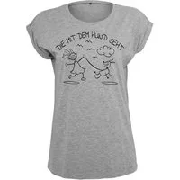 Youth Designz Print-Shirt Die Mit Hund Geht" Damen T-Shirt Statement Geschenk Frauen Motiv mit stylischen Frontprint für Frauen