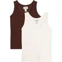 bonprix Tanktop (Packung, 2er) ärmelloses Design, schmale Passform, aus Baumwolle und Elasthan