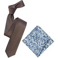 VENTI Krawatte VENTI Set aus Krawatte und Einstecktuch gemustert