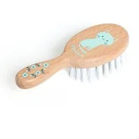 DJECO Puppen Accessoires-Set Pomea Puppen Haarbürste Buchenholz Katzendesign
