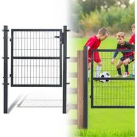 Clanmacy Gartentor 120CM Gartentor Doppelstabmatten Gartentor Anthrazit