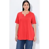Ulla Popken T-Shirt T-Shirt A-Linie Tunika-Ausschnitt Halbarm