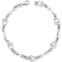 Schmuck-Elfe Silberarmband Tierfreunde Pfote & Knochen, 925 Silber