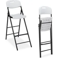 relaxdays Barhocker Klappbare Barhocker 2er Set (2 St., 2er Set), weiß