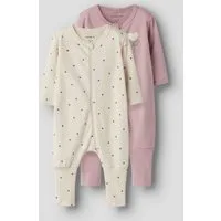 Name It Pyjama NBFNIGHTSUIT 2P ZIP FF HEART NOOS (Packung, 2 tlg) aus Baumwolle, Regular Fit, mit Reißverschluss