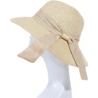 Adel Accessoires Sonnenhut Trendiger Damenhut mit Schleife, Strohhut in Einheitsgröße