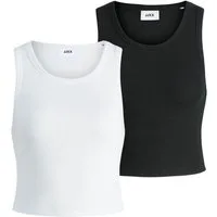 JJXX T-Shirt (Set) Rippstrick, für einen bauchfreien Look im 2er SPARPACK