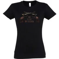 Urban Backwoods Print-Shirt No Law No Order Damen T-Shirt Cowboy Gunslinger Revolverheld Western (1-tlg) Saloon Sheriff Cowgirl Rodeo