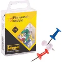 Idena Stecknadeln Idena 334032 - Pinnwandnadeln, 40 Stück, farbig sortiert, für Pinnwänd