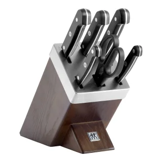 ZWILLING Gourmet 7-tlg, Selbstschärfender Messerblock, Braun