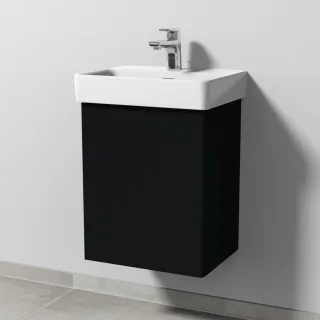 Sanipa 3way Waschtischunterbau zu Laufen Pro S Waschtisch mit 1 Tür, Schwarz-Matt SF78308