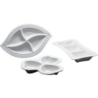 ZELLERFELD Frühstücks-Set 3-Teilig Frühstücksset Snackset Cerez Seti Servierschalen Porzellan (3-tlg)