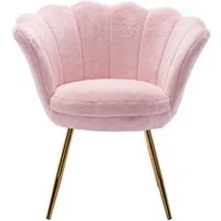 CHAIRUS Sessel Relaxsessel mit Goldfuß & Blumenform für Wohn-/Schlafzimmer (1-St), Ohrensessel, Freizeitsessel mit Kissen, Esszimmerstuhl Polsterstuhl