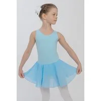 tanzmuster Chiffonkleid Ballettkleid Bella aus weicher Baumwolle Ballettbody mit Schlüssellochausschnitt für Mädchen fürs Kinder Ballett